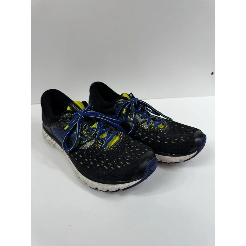Brooks Glycerin Running Shoes Men's Size 8.5 Black Blue Yellow